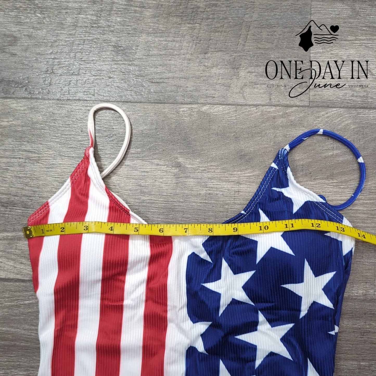 CharmLeaks Ribbed American Flag One Piece Swimsuit Size S