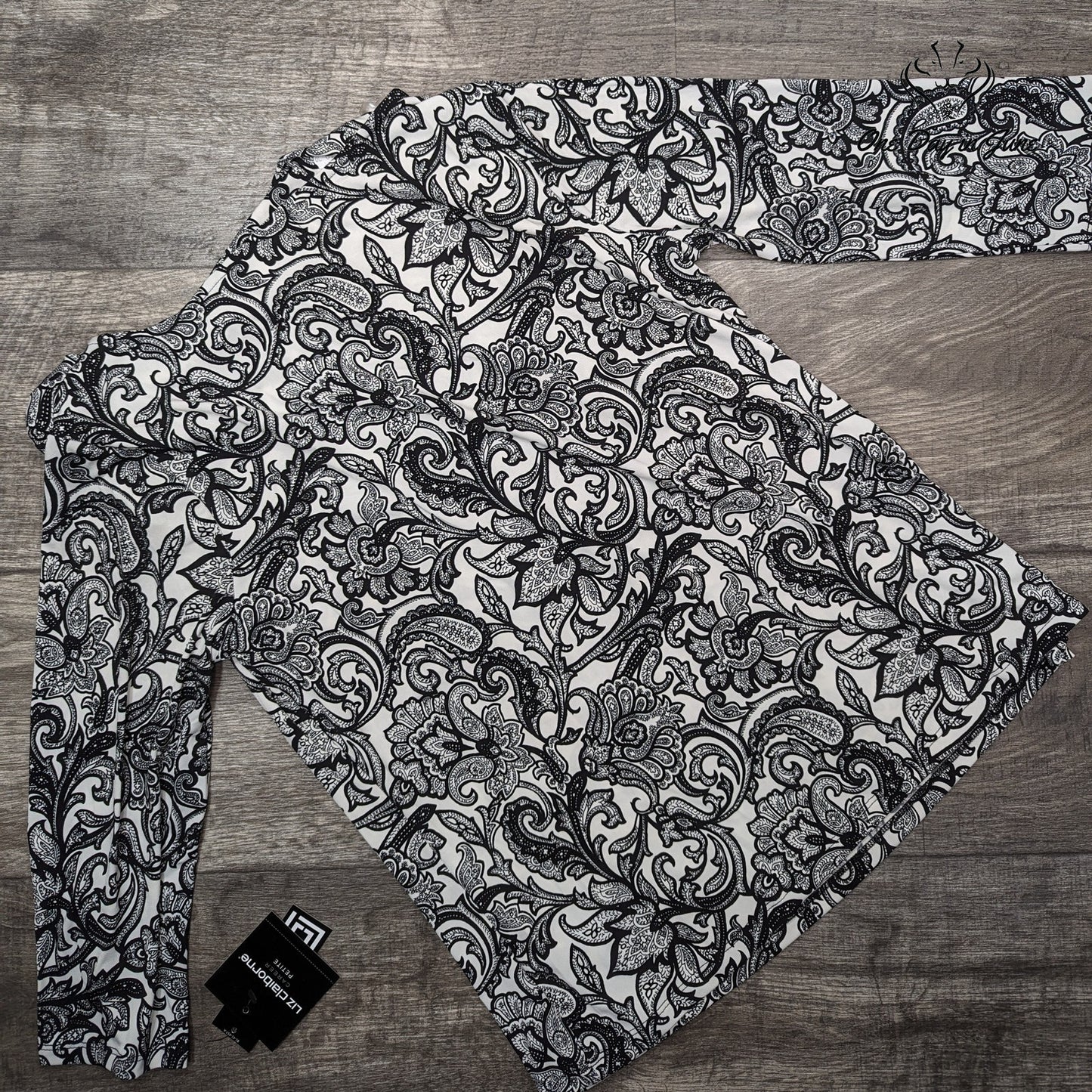 Liz Claiborne Petite Textured Bluose Size PL