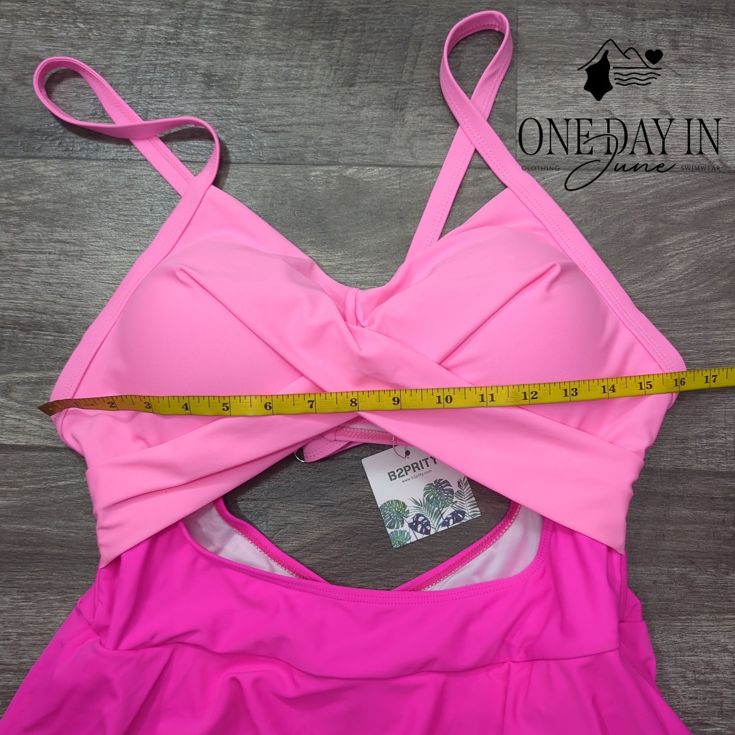 B2Prity Cross Front Tie Back Cut Out Swimdress Swimsuit Size 2XL