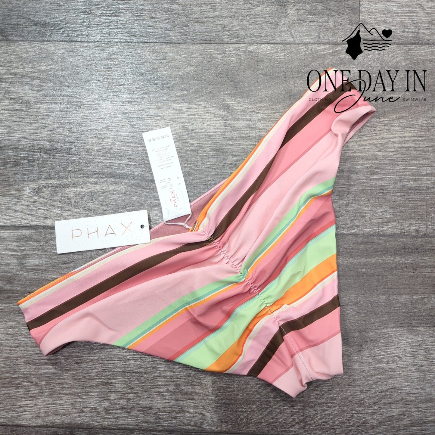 Phax Striped Cheeky Bikini Bottom Size M