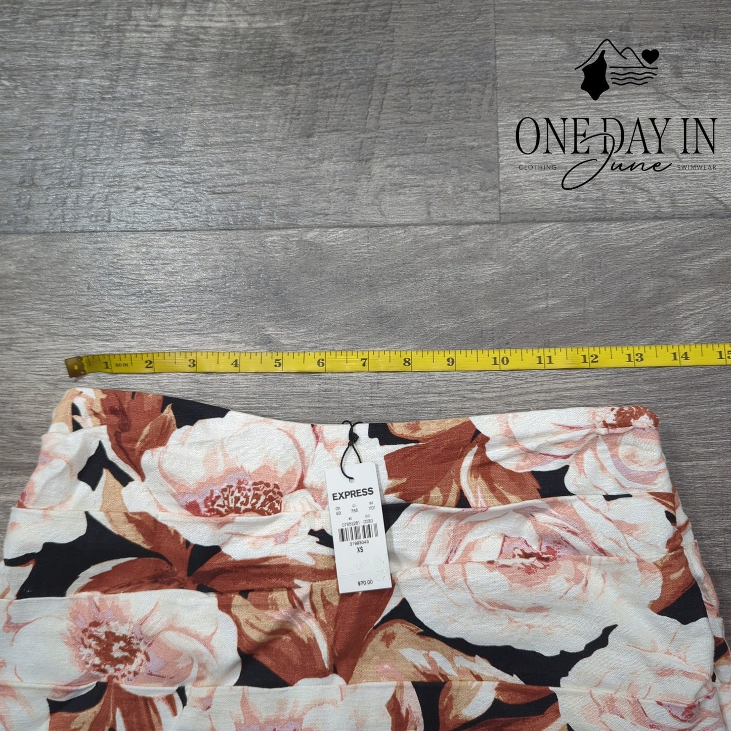 Express Linen Floral Pencil Skirt Size XS
