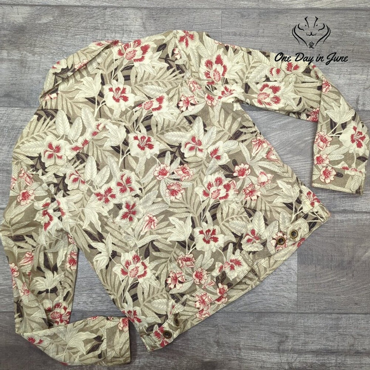 Charter Club Floral Denim Jacket Size P/P