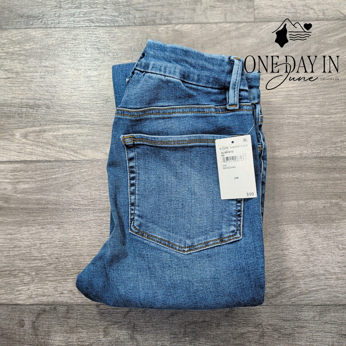 Good American Good Legs High Rise Skinny Jeans Indigo Blue NWT Size M
