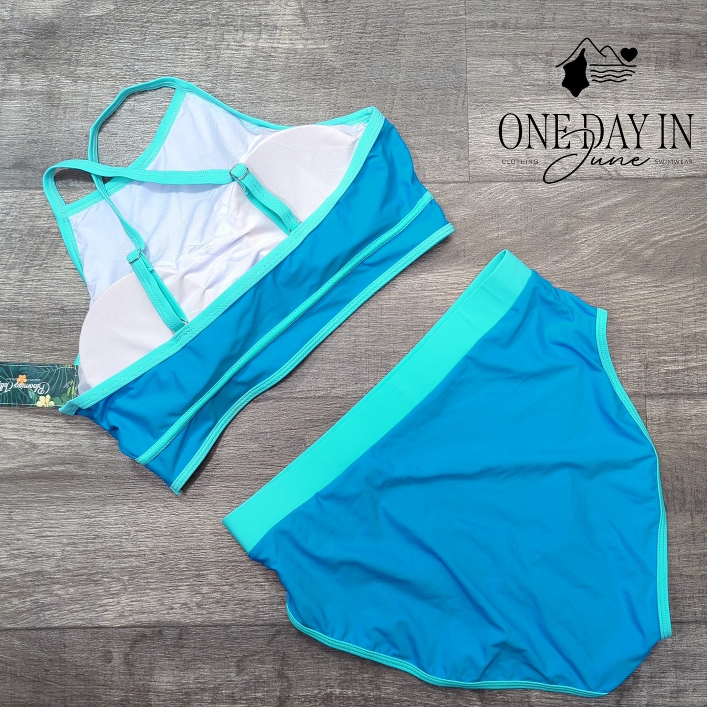 Blooming Jelly High Waist High Neck Bikini Swimsuit Size L