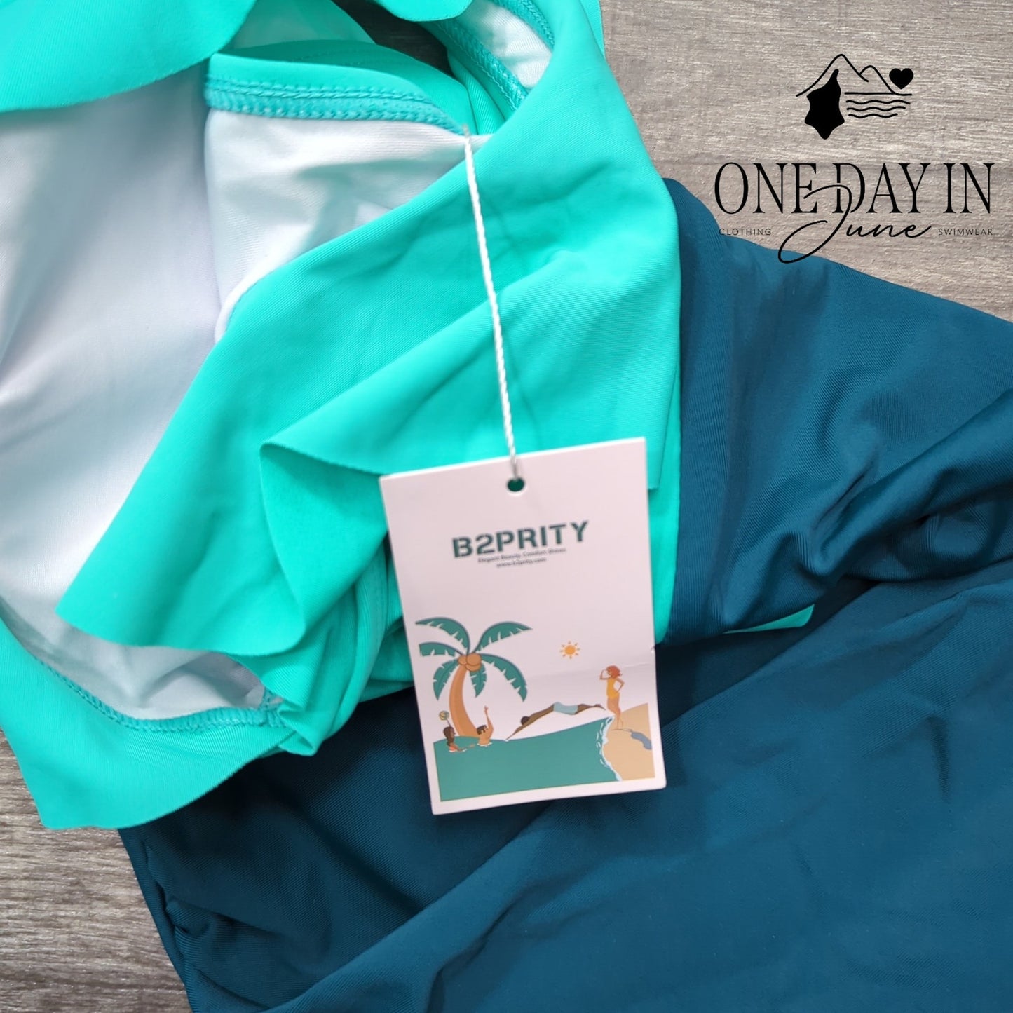 B2Prity Cross Front Cut Out Ruffle Shoulder One Piece Swimsuit Size M