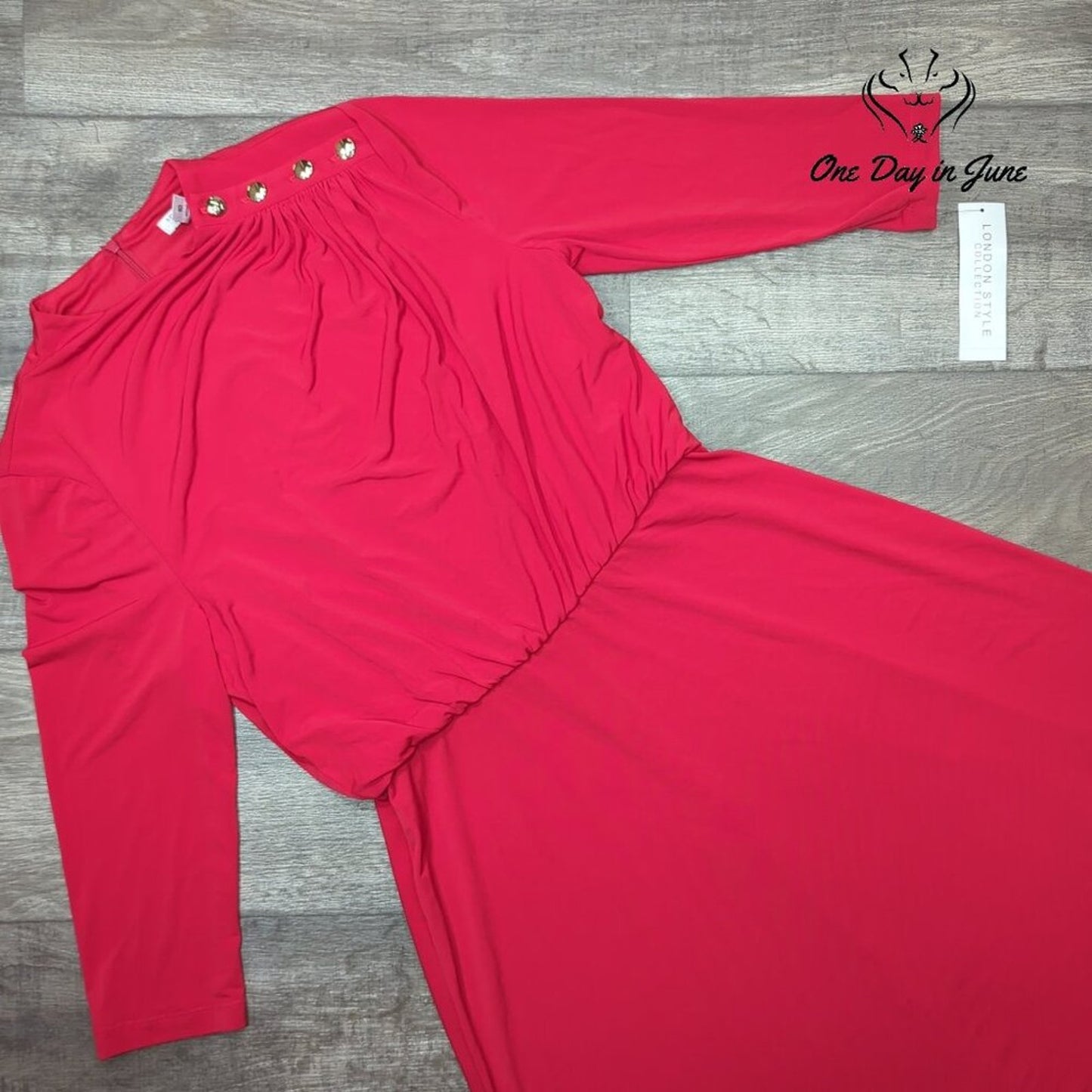 London Style Long Sleeve Midi Dress Size 10