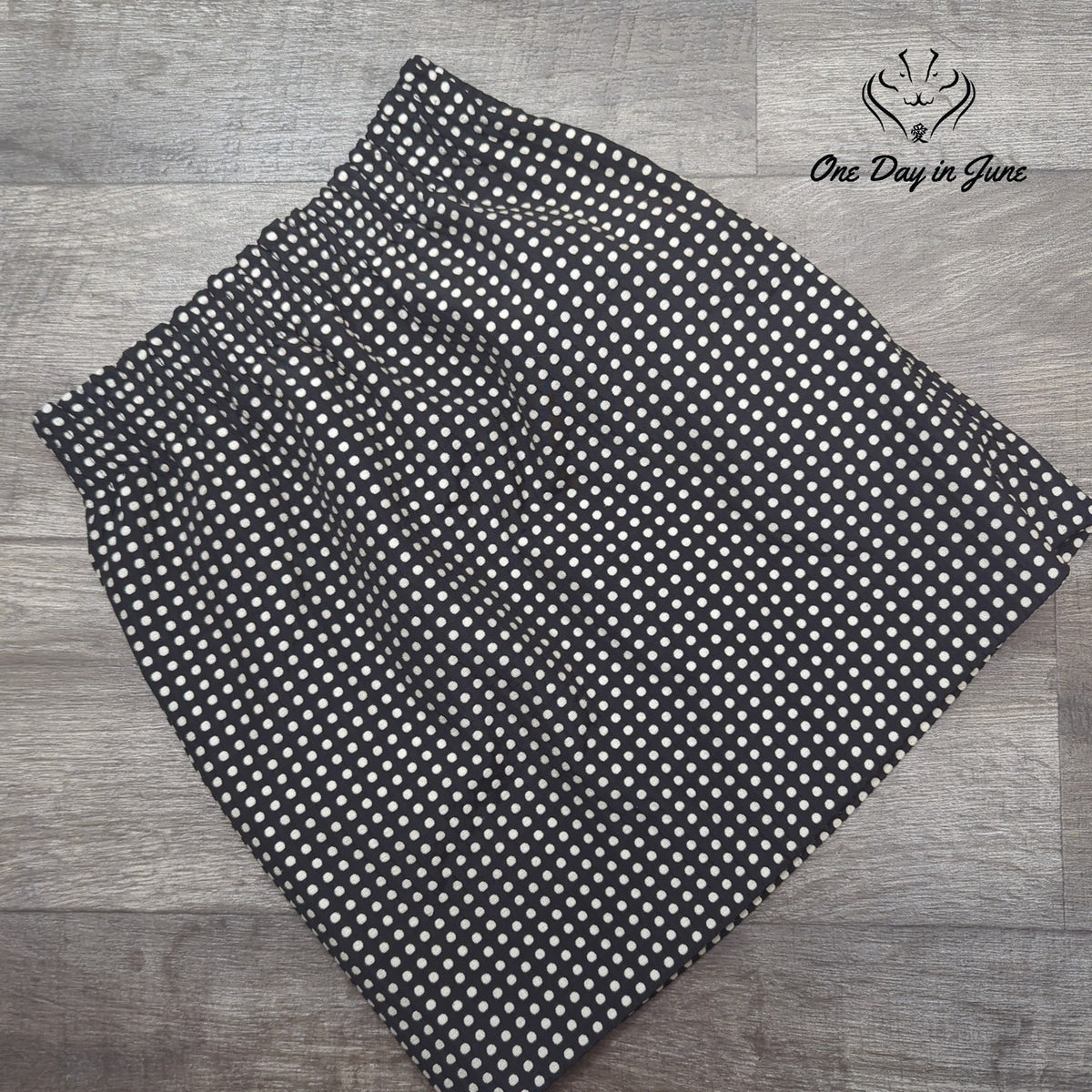 J.Crew Womens Polka Dot Pull On Mini Skirt Black White Elastic Waist Size 00