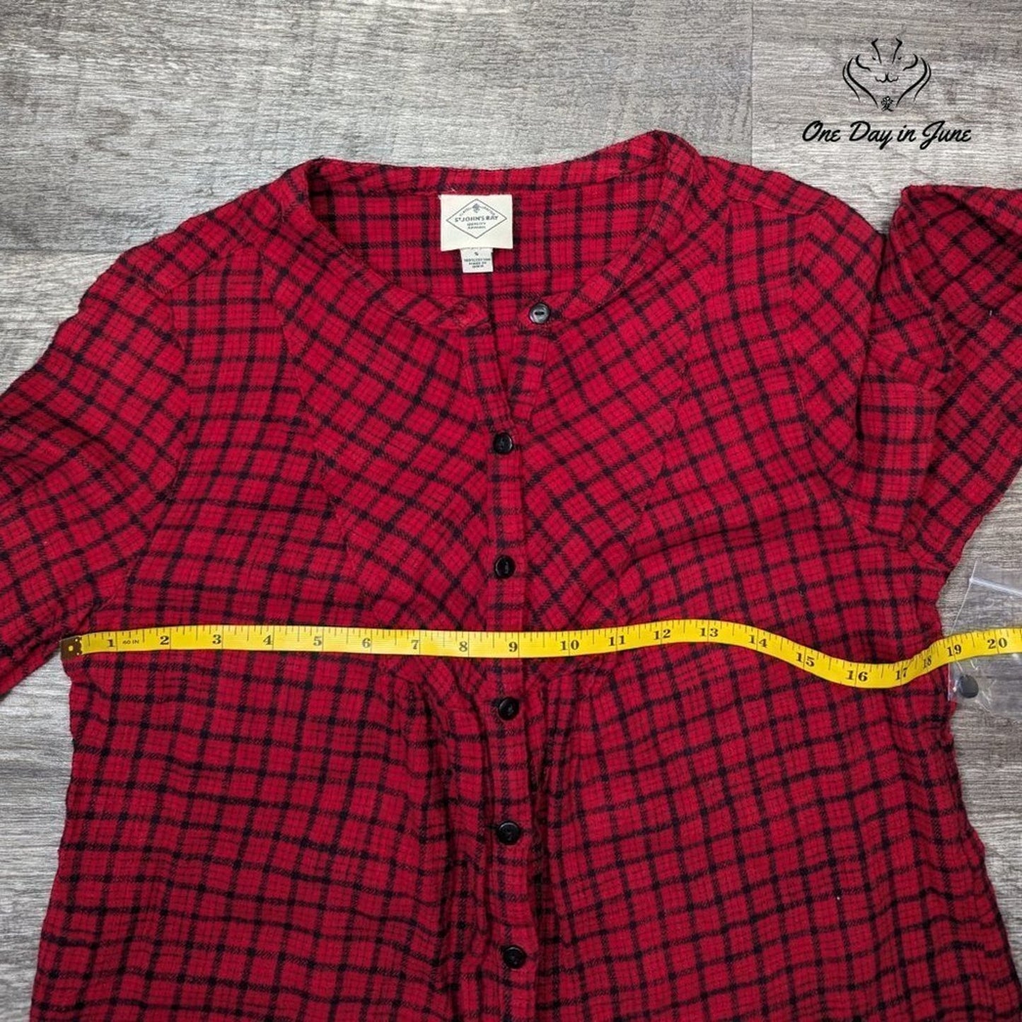 St. John's Bay Button Up Long Sleeve Flannel Shirt Size S