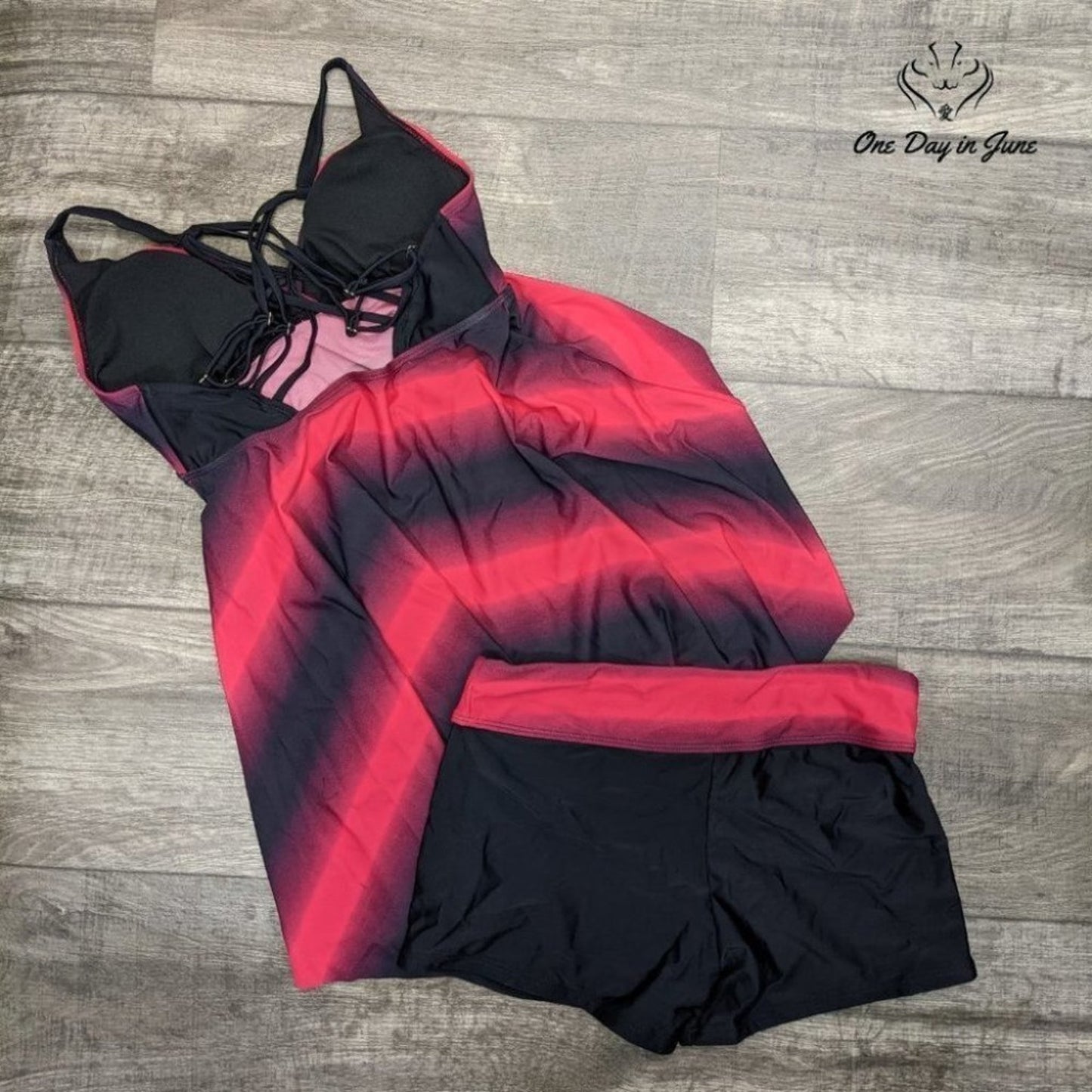 Dokotoo V Neck Boyshort Tankini Swimsuit Size S