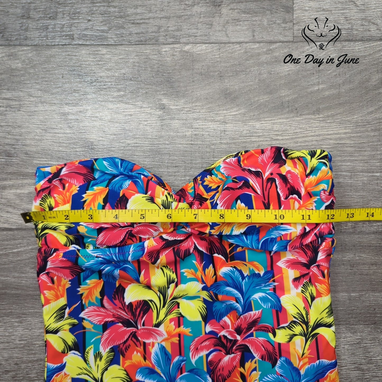J. Crew Cross Front Strapless One Piece Swimsuit Size 2