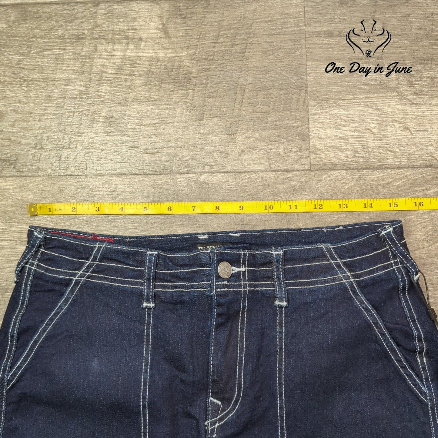 True Religion Denim Cargo Maxi Skirt Size 28 (6)