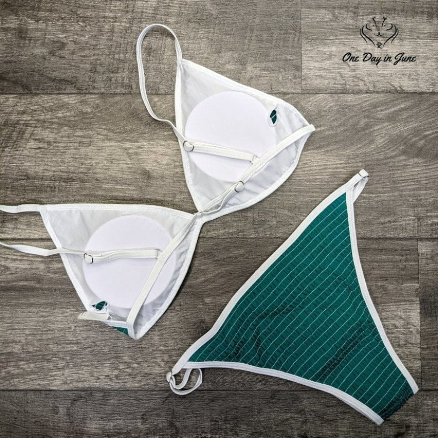 Peddney Smocked Triangle Bikini Swimsuit Size XL