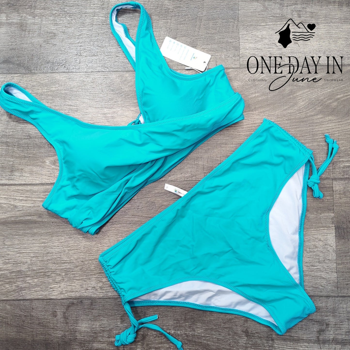 Beachsissi Twist Front High Waist Bikini Swimsuit Size XL