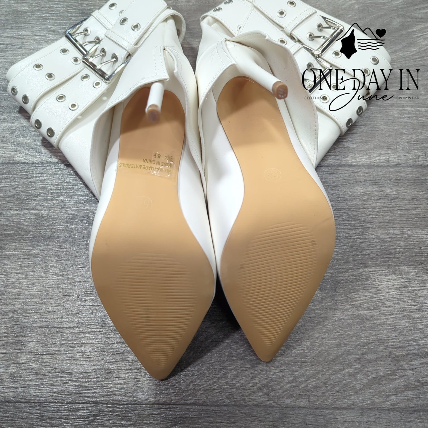 Wild Diva Faux Leather Buckle Heel Boots Size 5.5