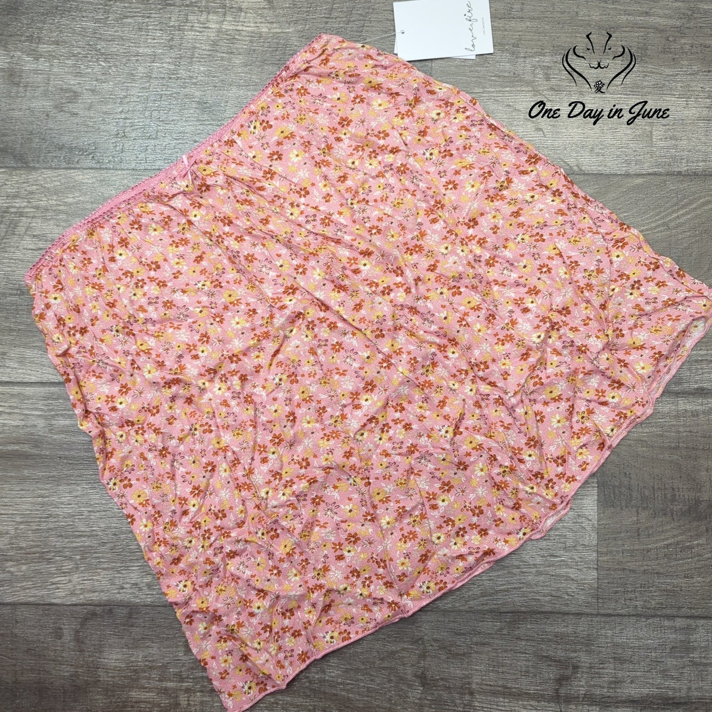 Love Fire Floral Slip Skirt Size XL