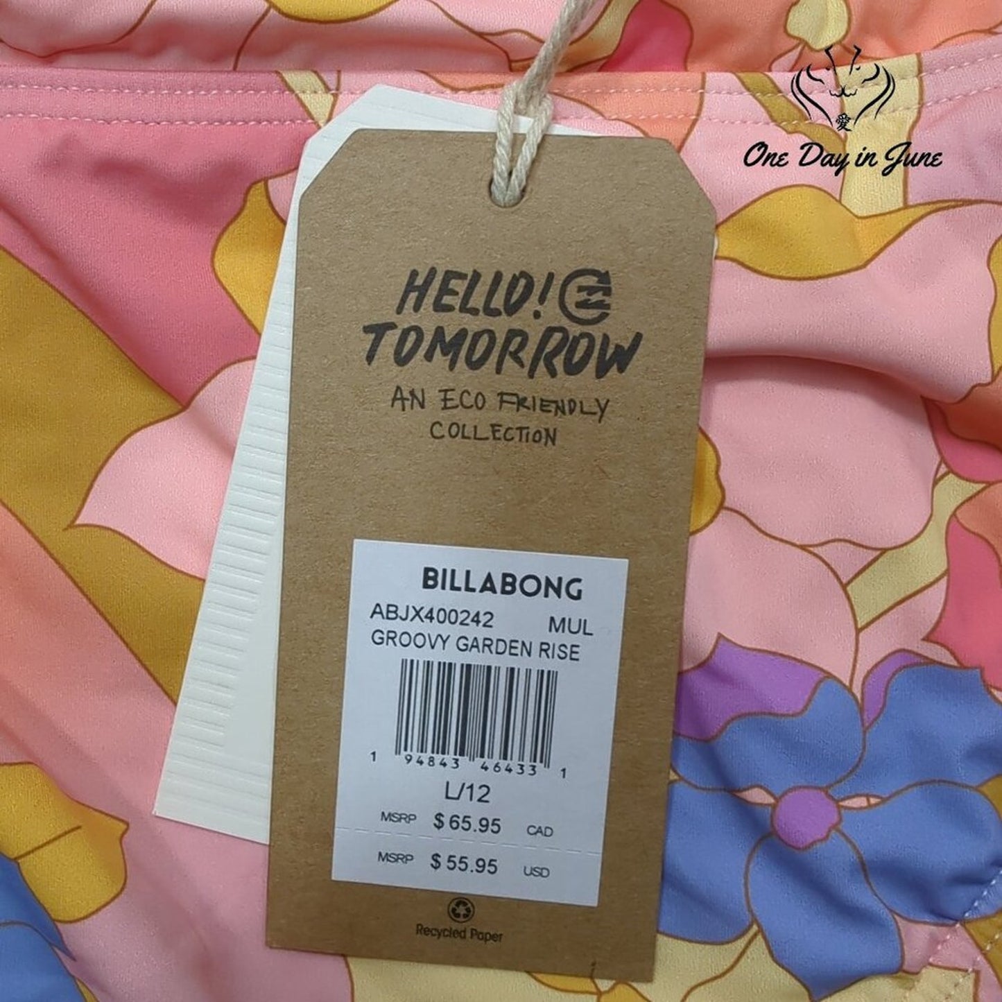Billabong Groovy Garden Rise Bikini Bottom Size L