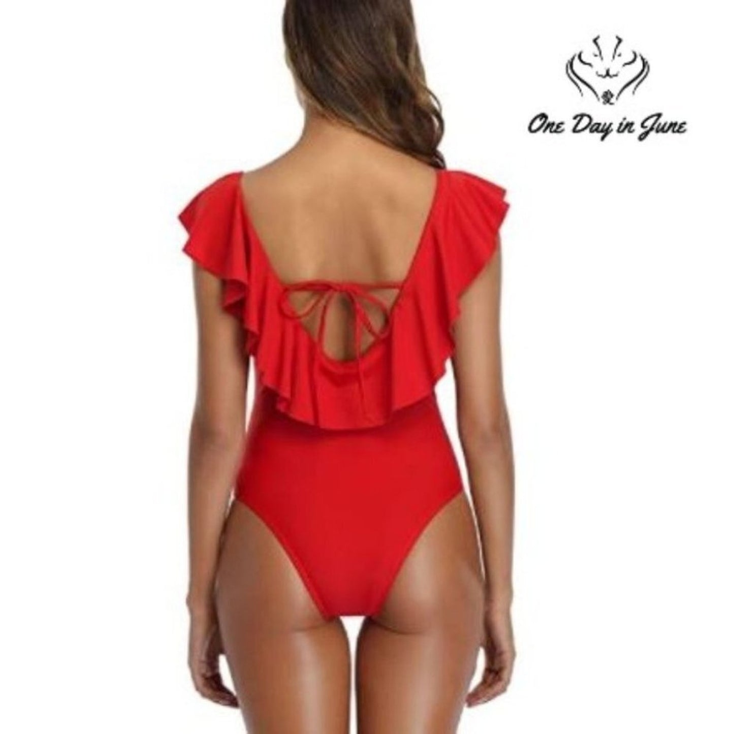 Eomenie Deep V Ruffle One Piece Size S