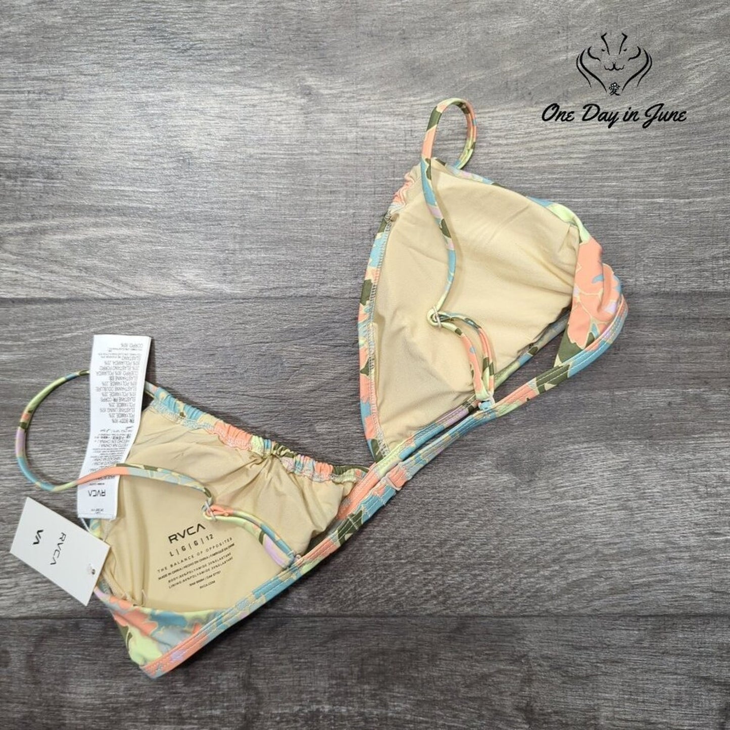 RVCA On The Road Trilette Bikini Top Size L