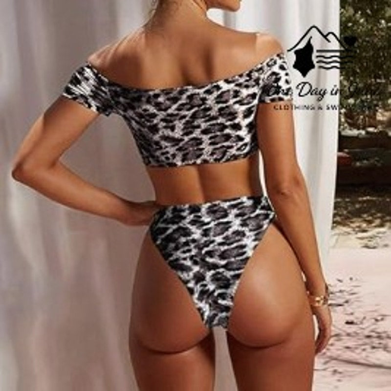 Prettygarden Cap Sleeve Bikini Swimsuit Size L