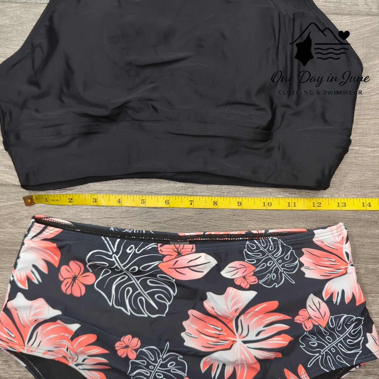 Charmleaks High Neck High Waist Crop Bikini Swimsuit Size M