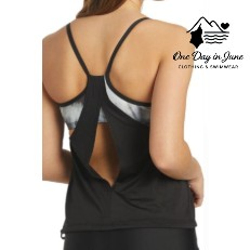 Nike Plus Size Racerback Double Up Tankini Top Size 1X