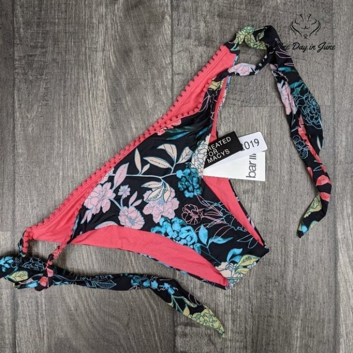 Bar III Rose Garden Bikini Bottoms Size M