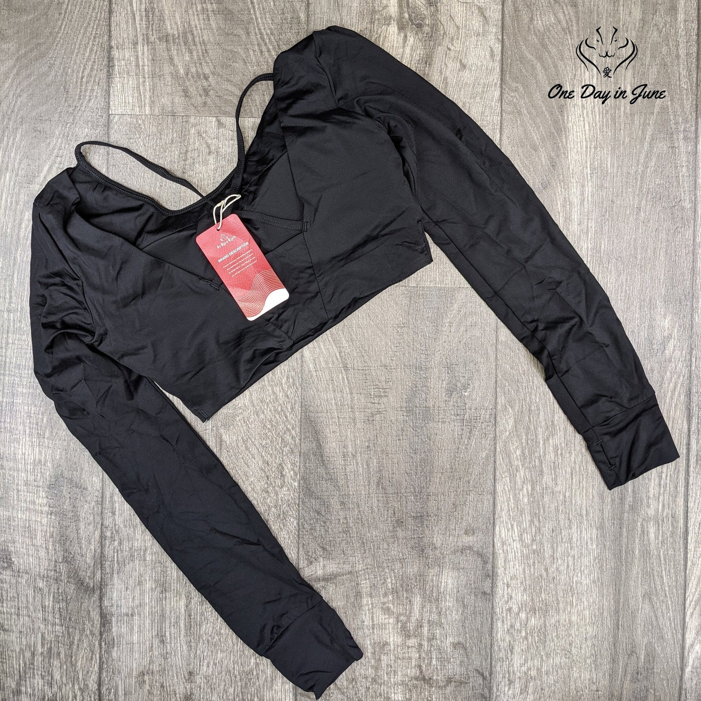 As Rose Rich Long Sleeve Crop Top Size S