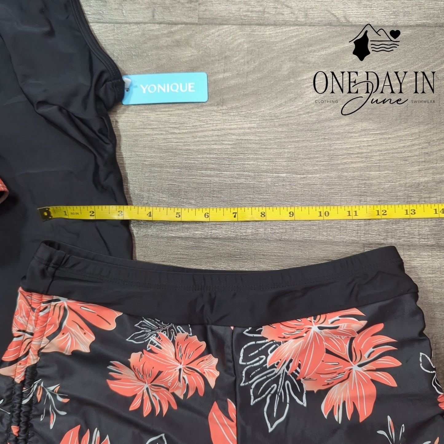 Yonique Crop Boyshort 3 Piece Bikini Swimsuit Size S