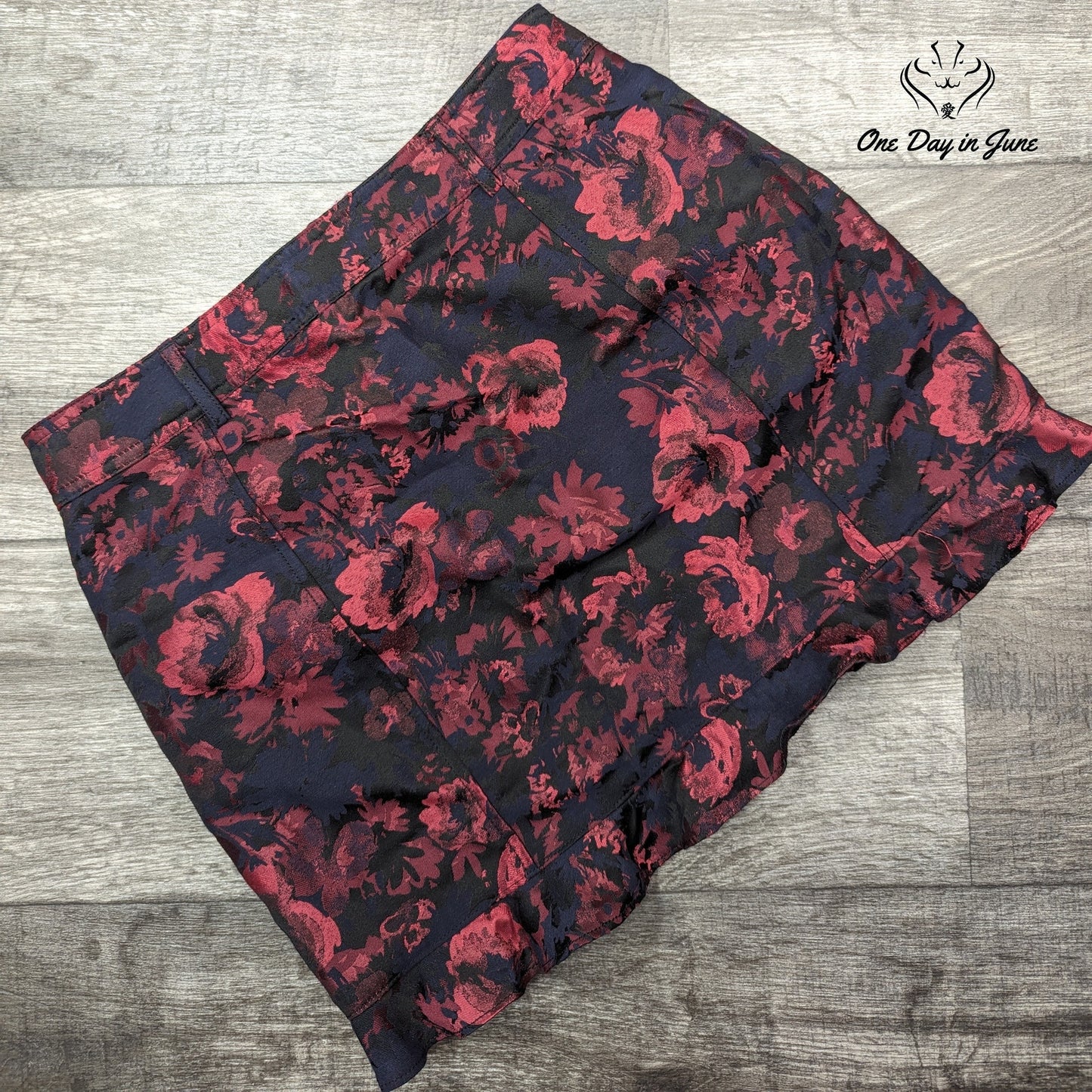 Express Floral Ruffle Edge Mini Skirt Size 8