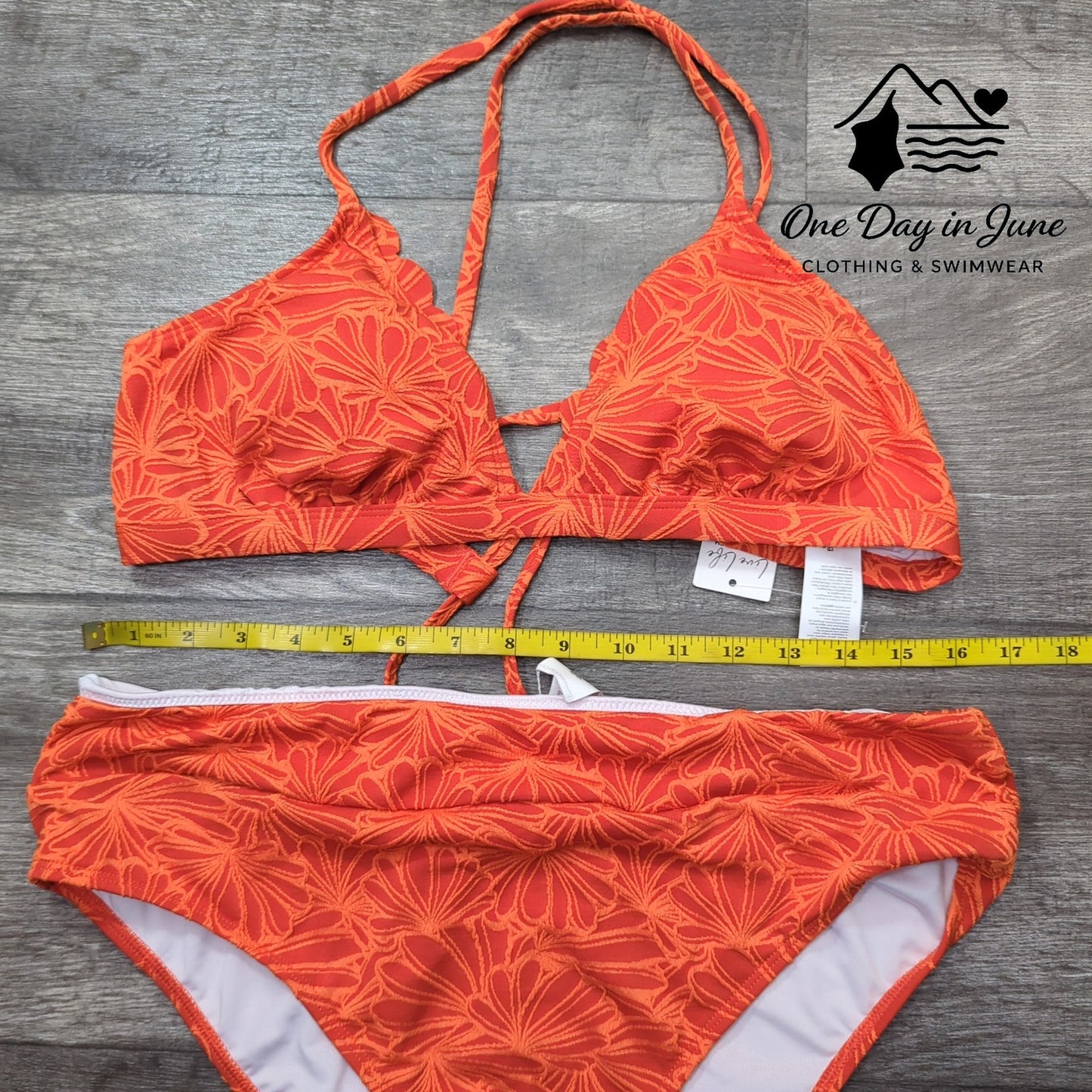 Cupshe Scallop Edge Strappy Back Bikini Swimsuit Size XL