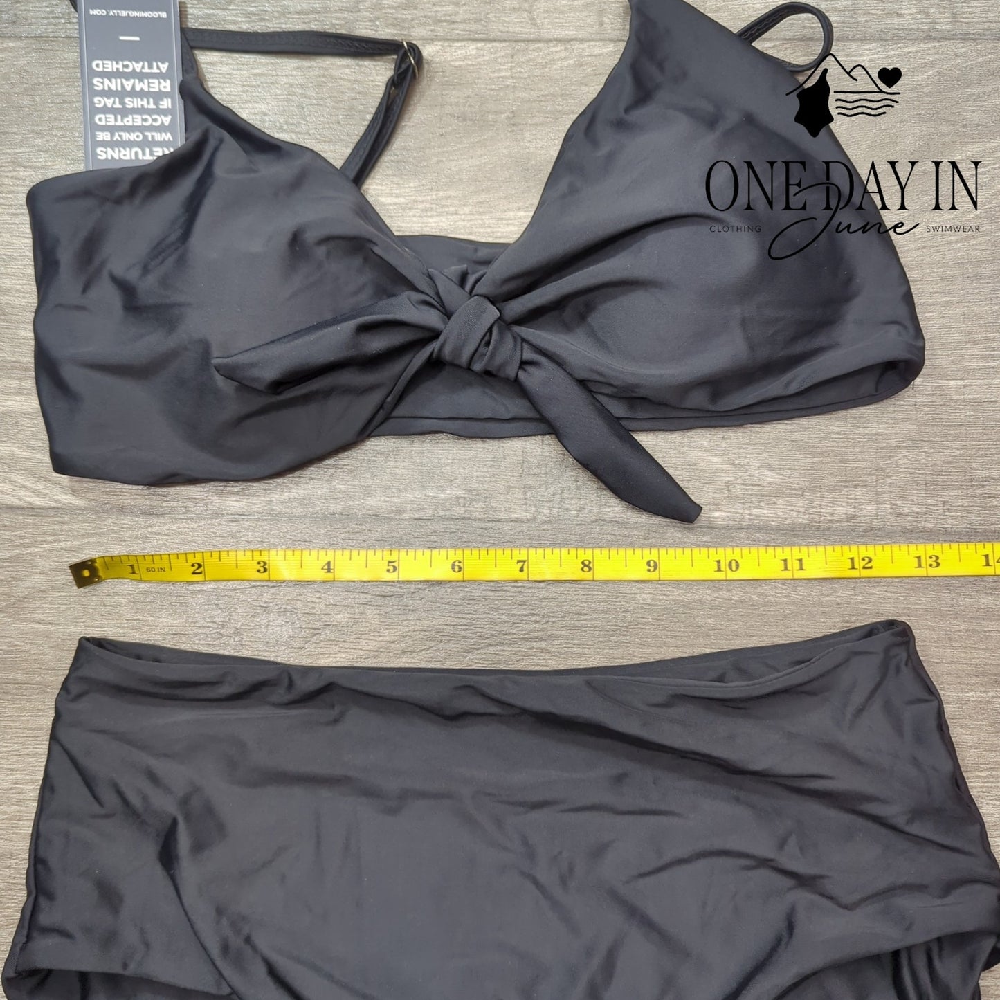 Blooming Jelly Knot Front High Waist Bikini Swimsuit Size M