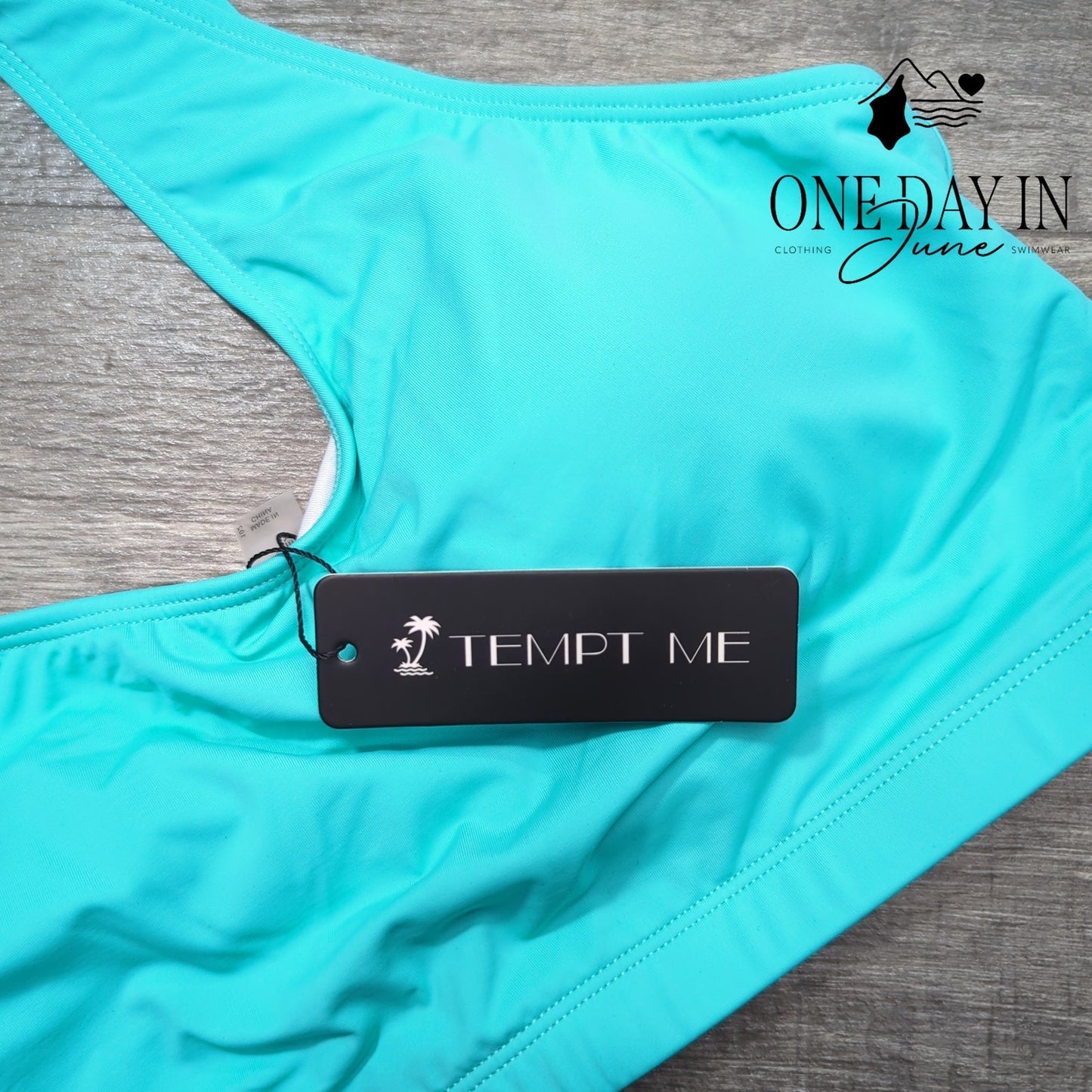 Tempt me High Waist Crop Bikini Swimsuit Size L