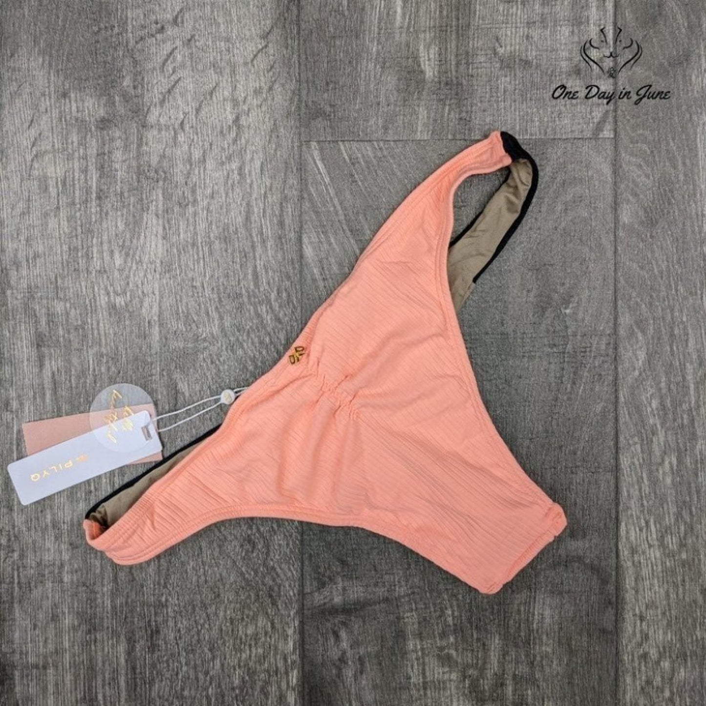 Pilyq Color Block Teeny Bikini Bottom Swimsuit Size L