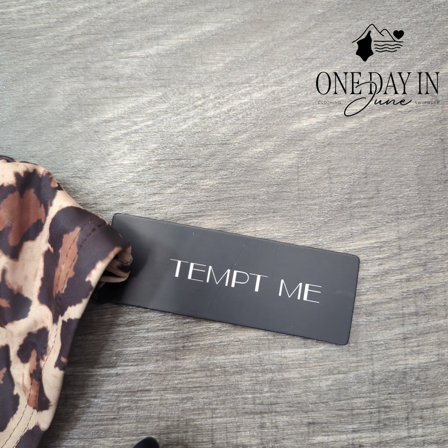 Tempt Me High Neck Leopard Tankini Swimsuit Size S