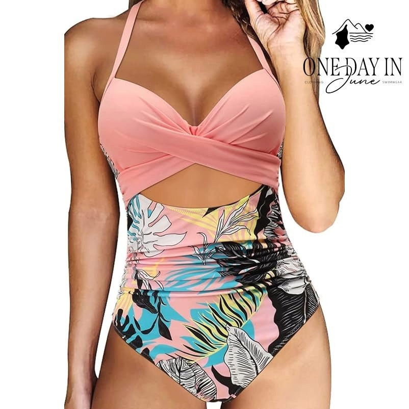 Suuksess Cross Front Cut Out One Piece Swimsuit Size M