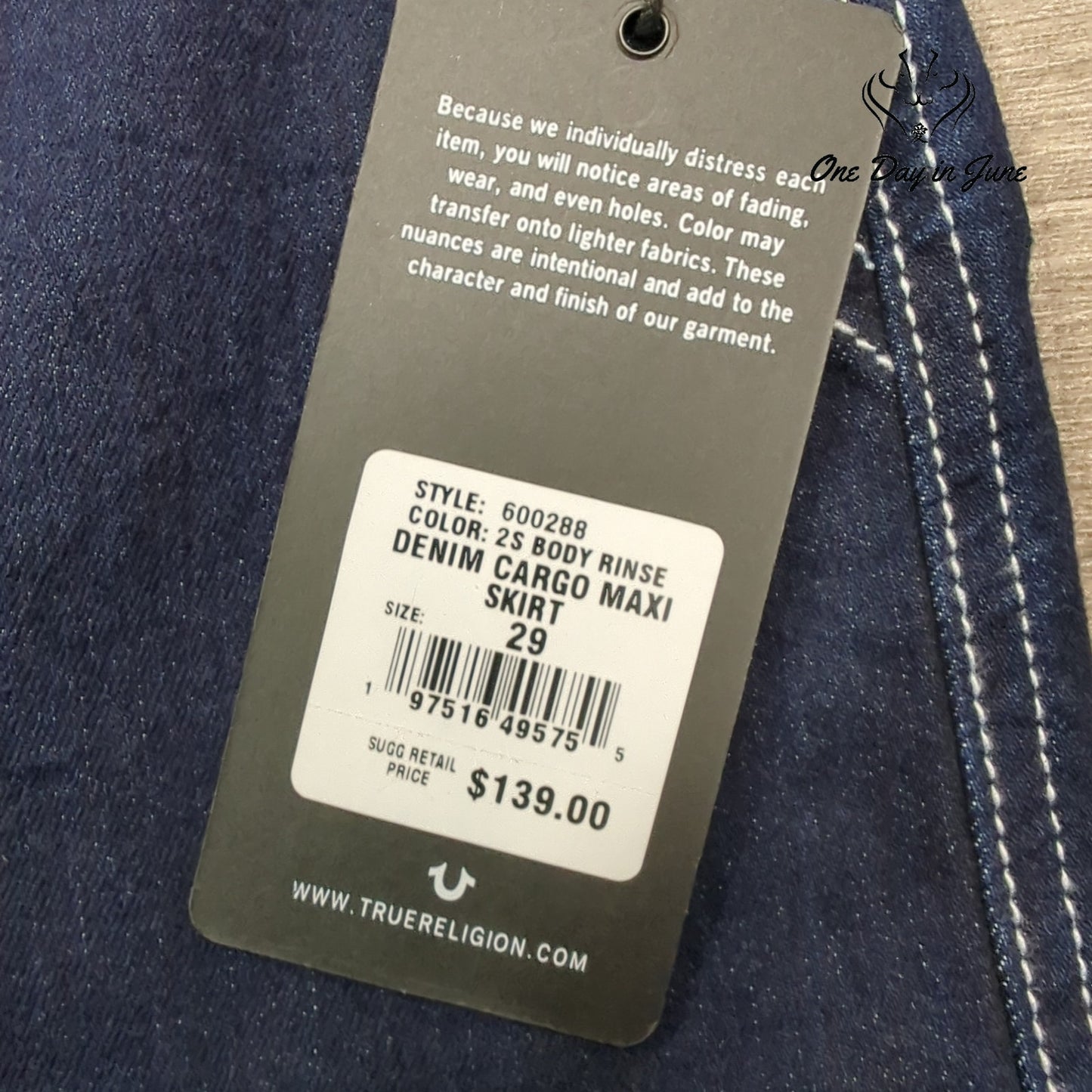 True Religion Denim Cargo Maxi Skirt Size 29 (8)