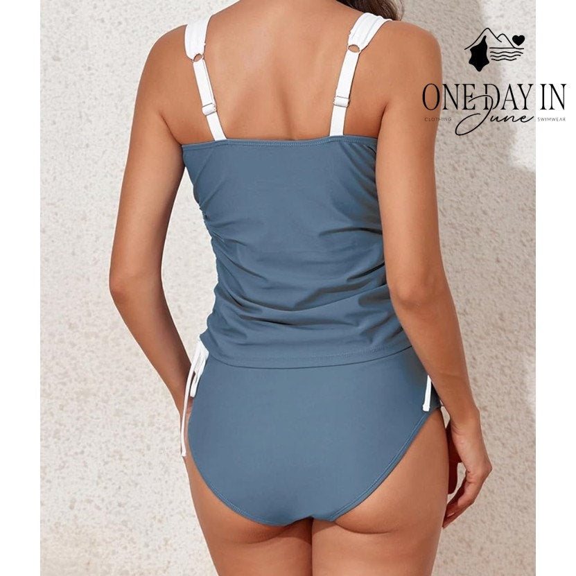 CharmLeaks Drawstring Tankini Swimsuit Size L
