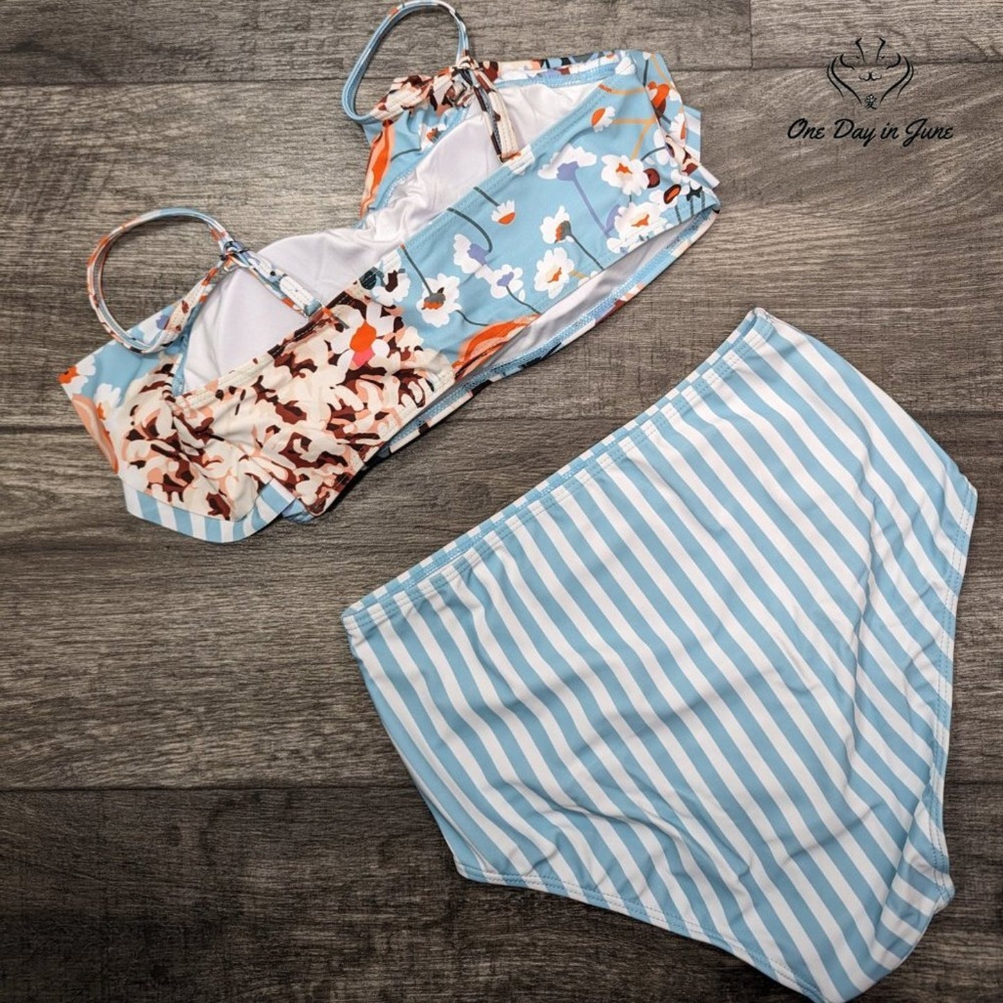 Misassy Ruffle Flounce High Waist Bikini Size S