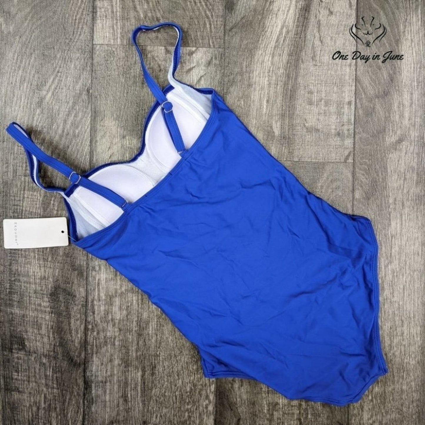 Ekouaer Elegant Inspired Vintage Pin up One Piece Swimsuit Size S