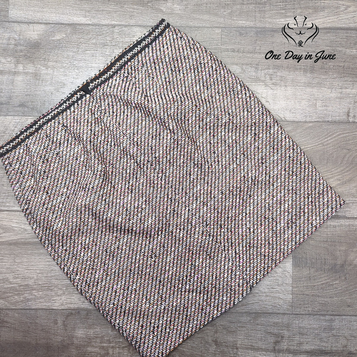 Talbots Petite Tweed Pencil Skirt Black White Multicolor Textured Size 14P