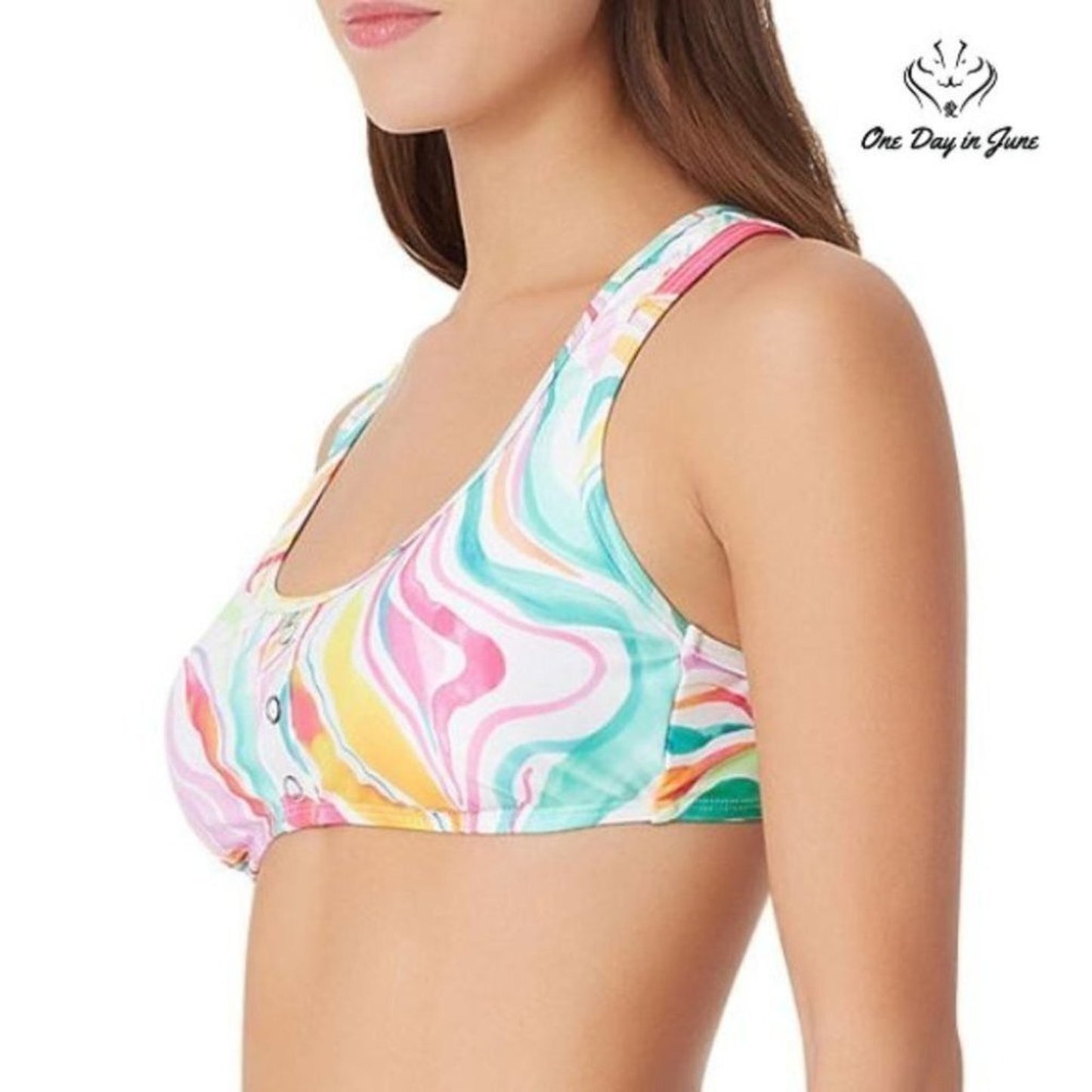 Sugar Beach Tie Dye Bralette Bikini Top Size XL