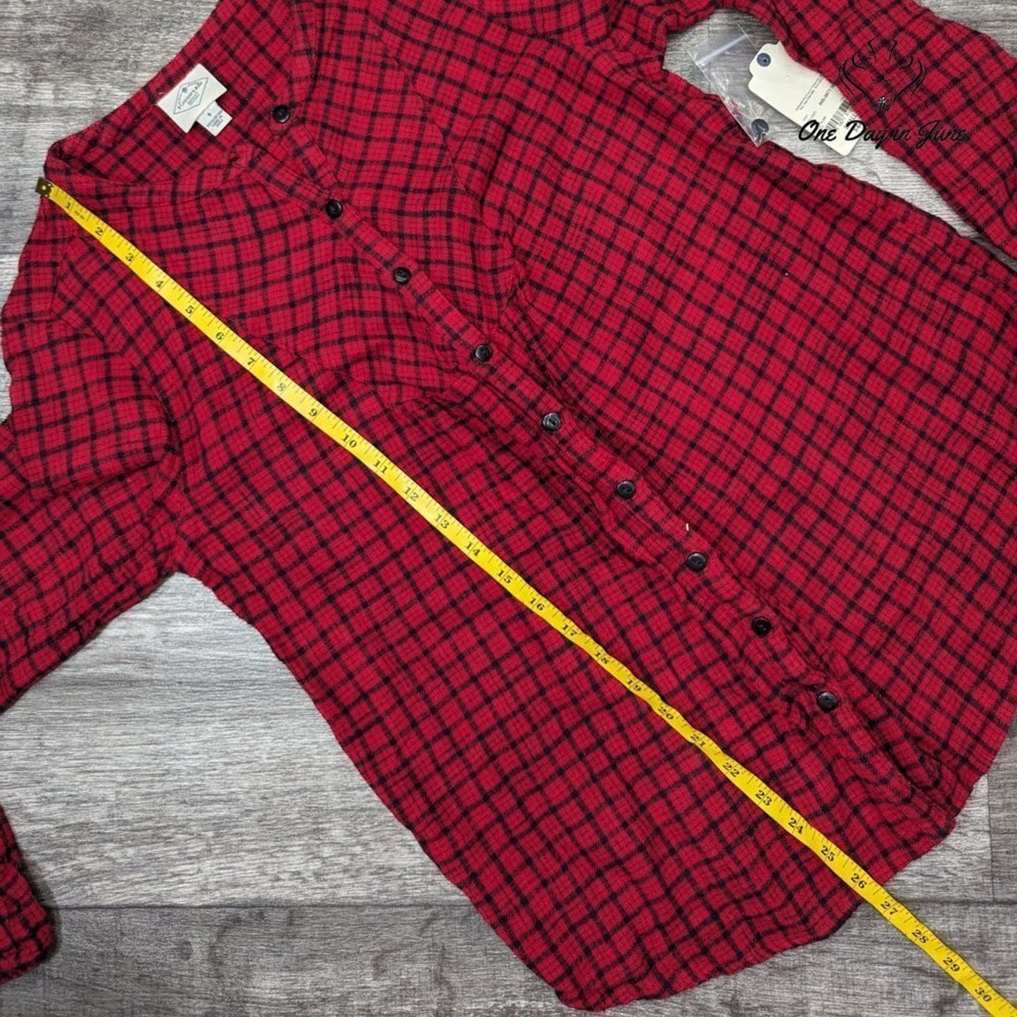 St. John's Bay Button Up Long Sleeve Flannel Shirt Size S