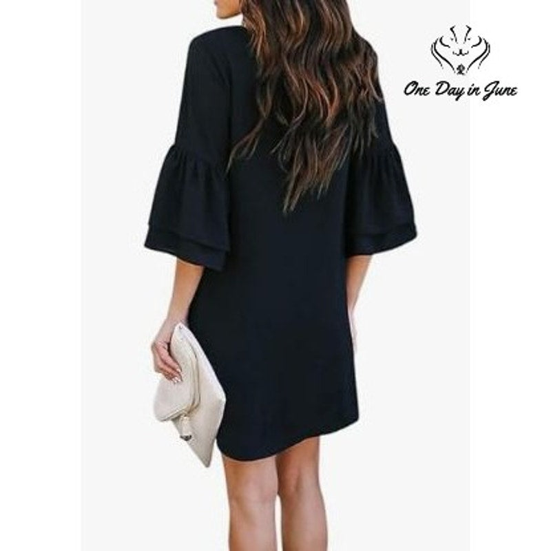 Belongsci V Neck Shift Dress Size M