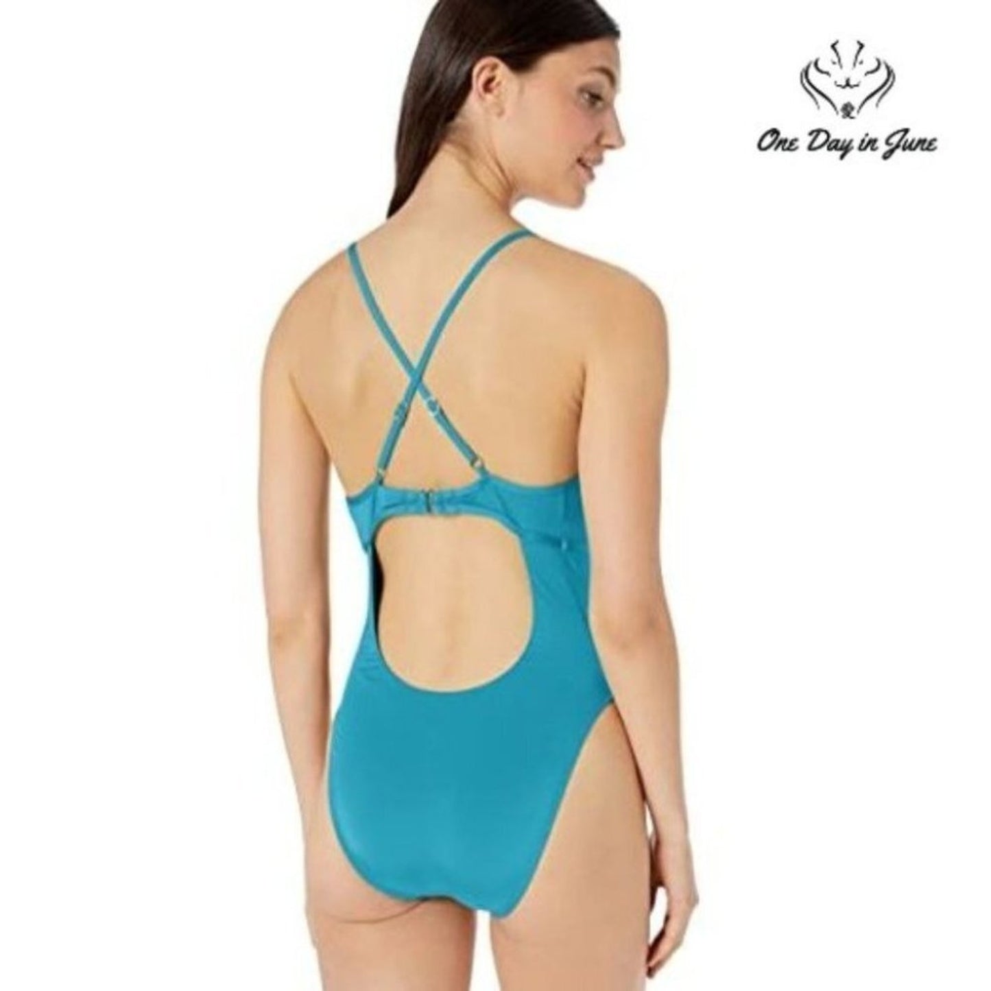 BCBGMAXAZRIA Plunging V-Neck Shirred One Piece Size 2