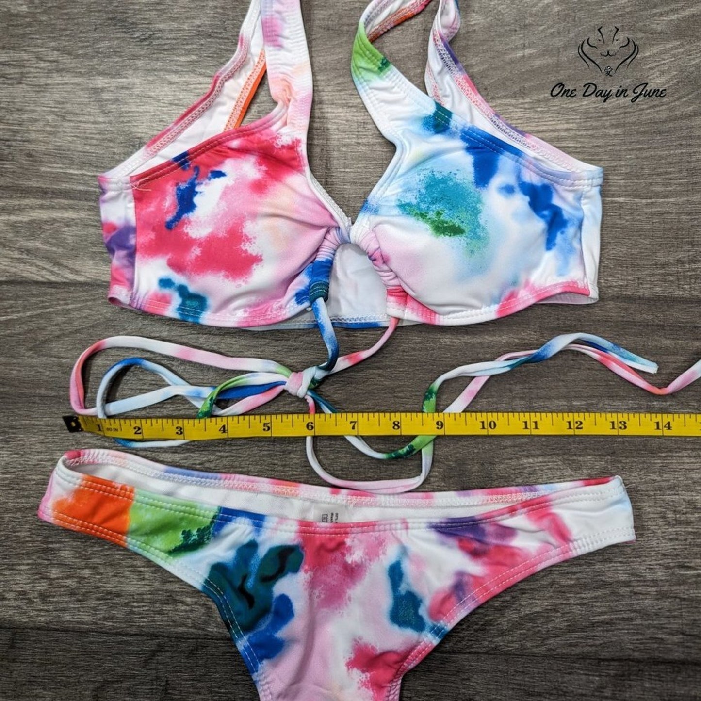 Qleicom Padded Wrap Bikini Swimsuit Size S