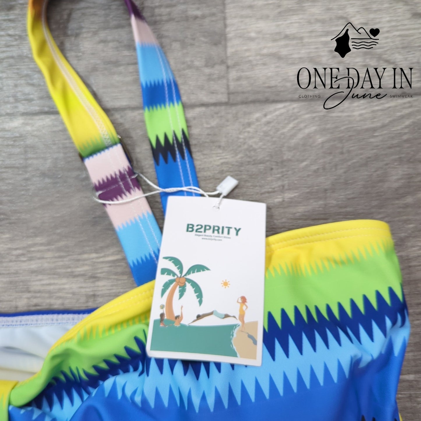 B2Prity High Waist Boy Short Bikini Swimsuit Size XL