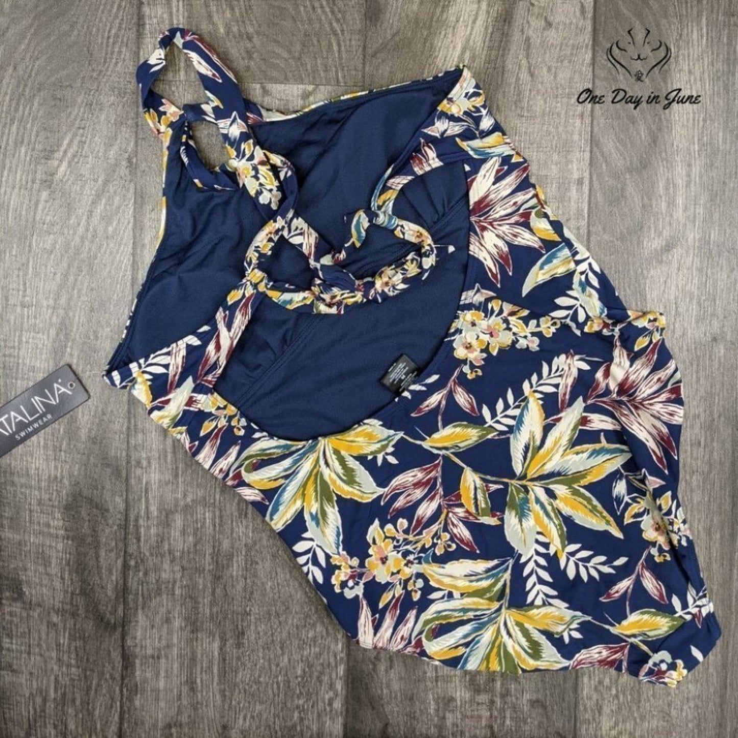 Catalina Floral Halter One Piece Swimsuit Size XL