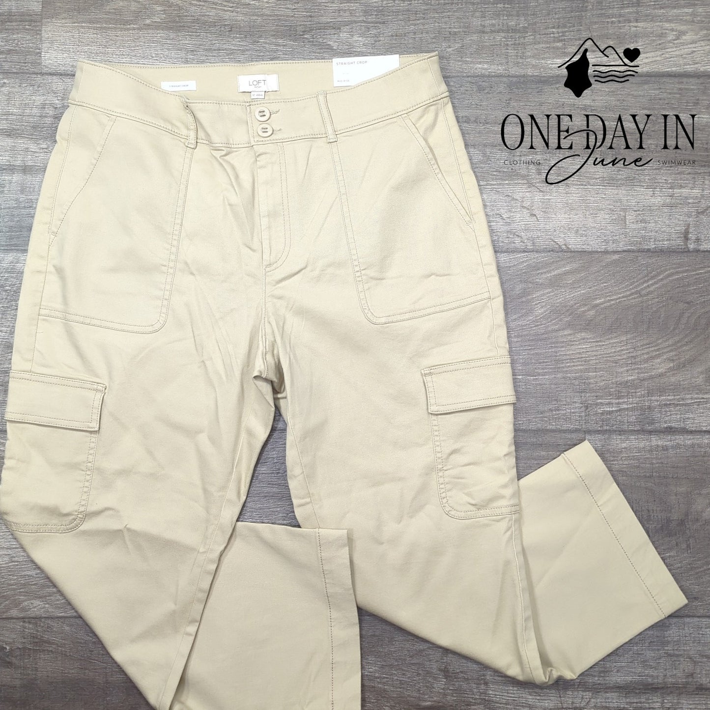 Loft Mid Rise Straight Crop Pants Size 12