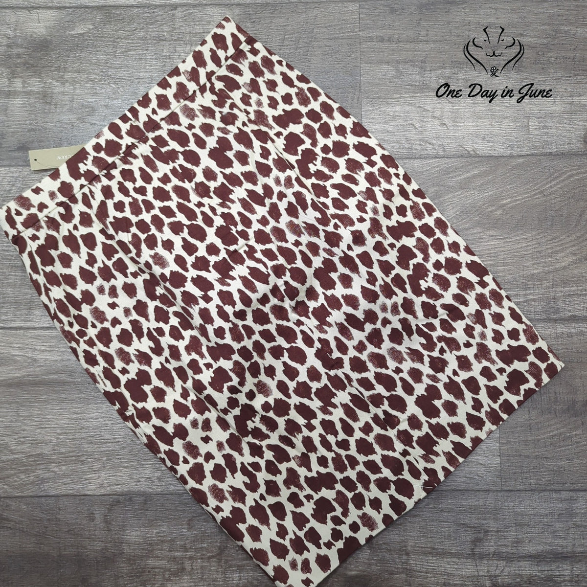 J.Crew Animal Print Pencil Skirt Burgundy Ivory NWT Size 4