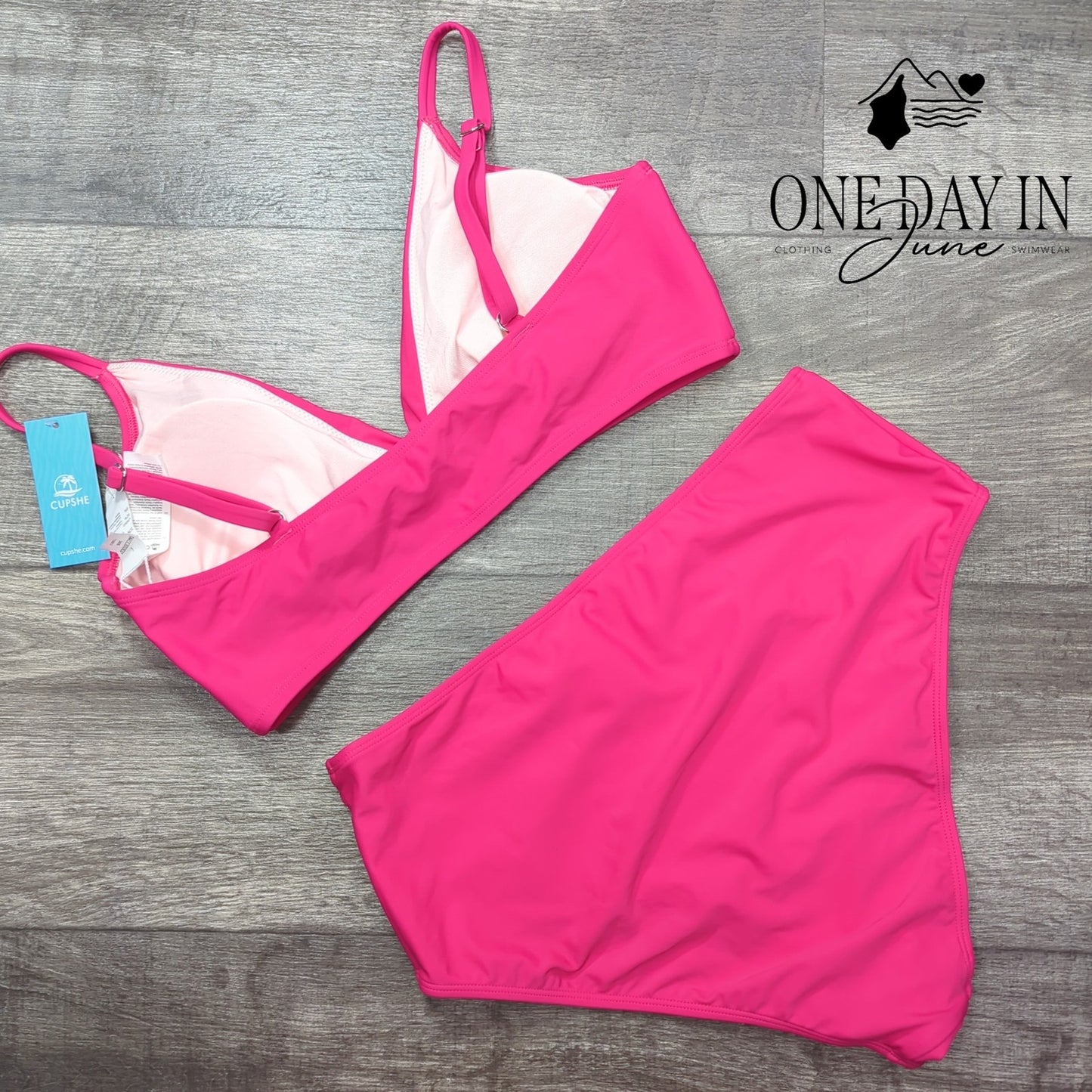 Cupshe Twist Front High Waist Bikini Swimsuit Size L